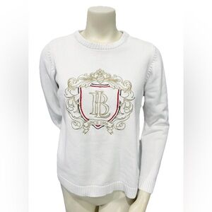 Bondelid White Heraldic Crest Sweater | 100% Cotton | Size Large